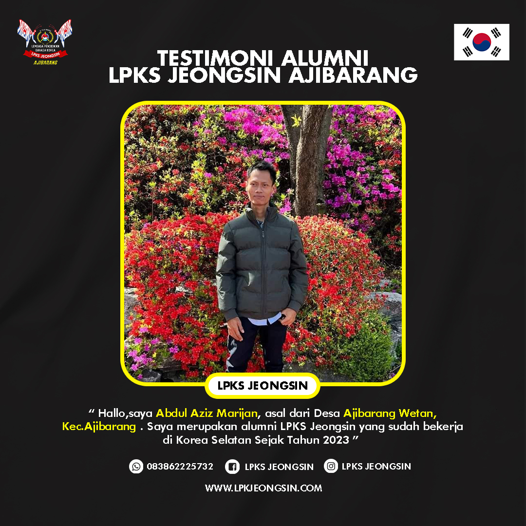 Testimoni Alumni LPKS Jeongsin yang sudah bekerja di Korea Selatan  Selain bekerja di sana ,kalian juga bisa menikmati keindahan dan hiburan yang ada di Korea Selatan  Bagi Kalian yang tertarik untuk bisa bekerja di Korea Selatan seperti mereka kalian bisa langsung bergabung bersama LPKS Jeongsin   Info Lengkapnya Kalian bisa hubungi :   - 0838-6222-5732